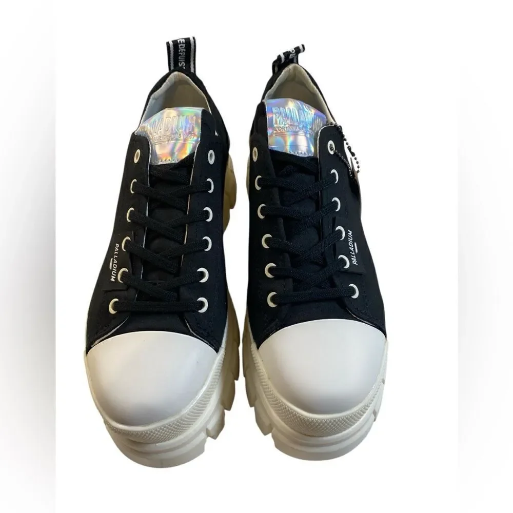 NIB Palladium Women’s Revolt Lo TX Black White Chunky Sole Sneaker Shoe - Size 8